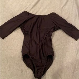 Black 3/4 sleeve leotard